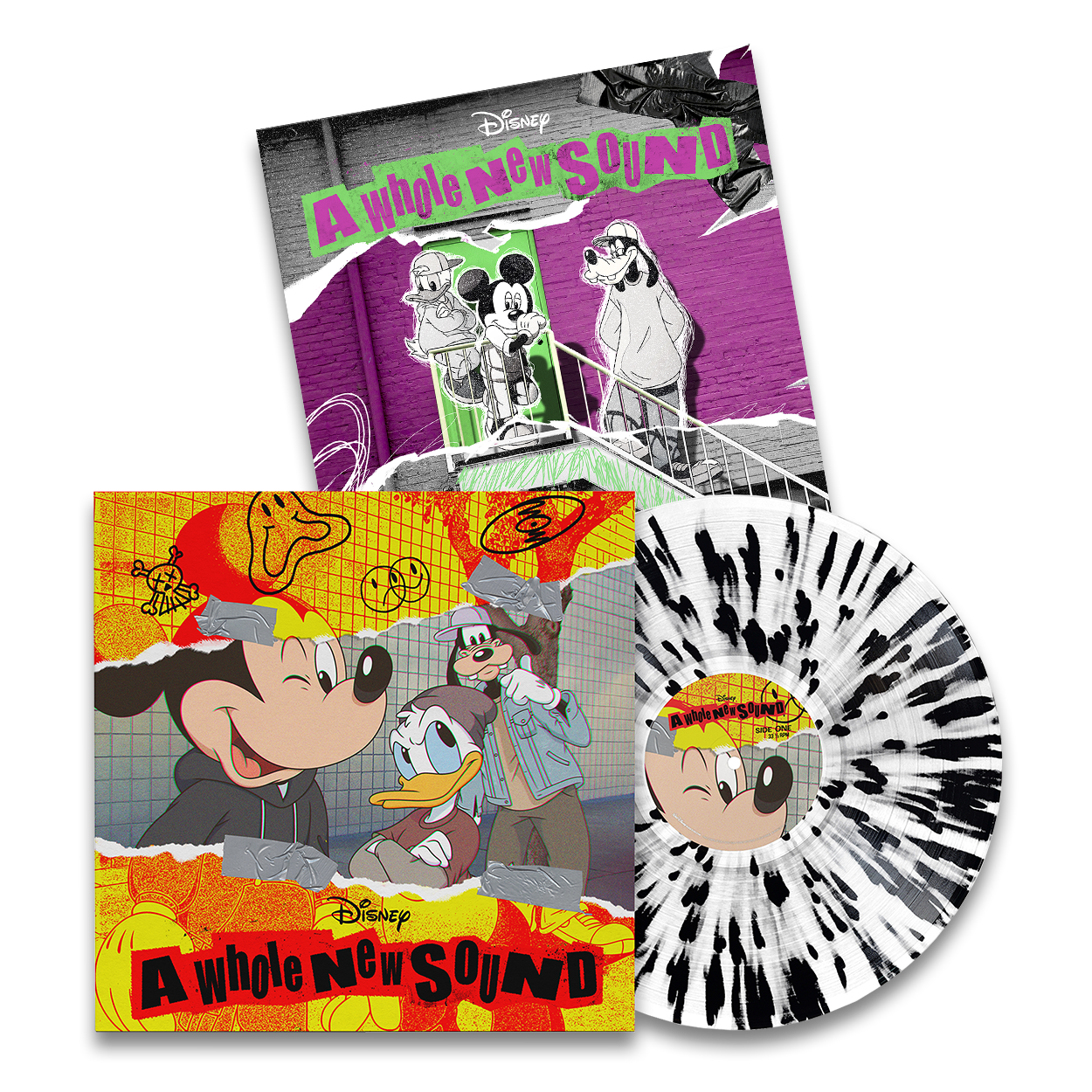 A Whole New Sound: White and Black Splatter Vinyl LP + Signed Art Card