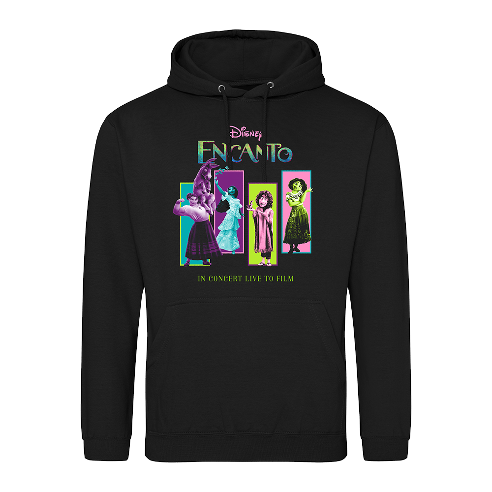 Disney - Disney Encanto - Live In Concert - Black '4 Colour Character' Hooded Sweatshirt