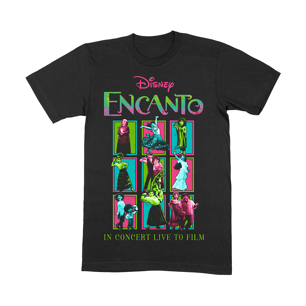 Disney - Disney Encanto - Live In Concert - Black 'Family Madrigal Colour' T-Shirt