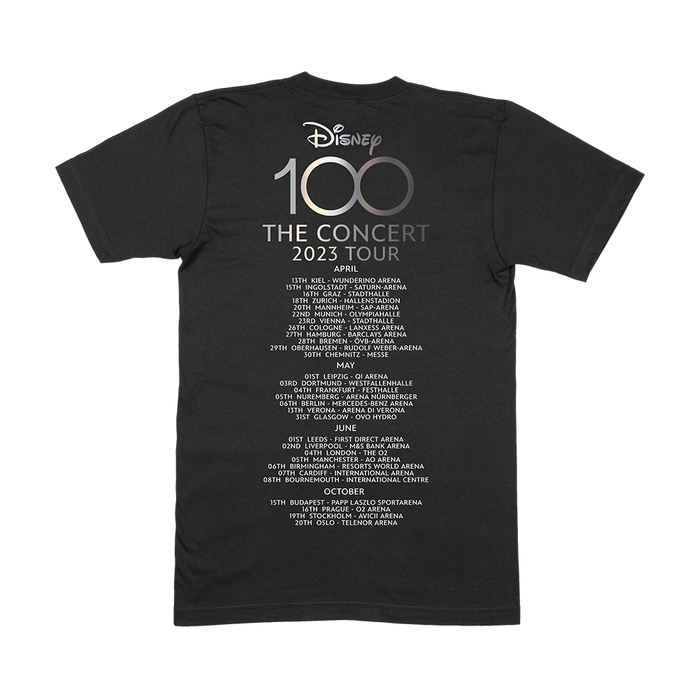 Disney - Disney 100 - The Concert - 'Black 'Admat Tour' T-Shirt